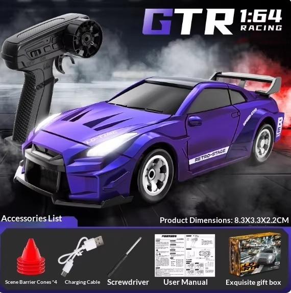 New 1:64 Mini Desktop Simulation Rc High-Speed Remote Control Car 2.4g Pocket Four-Wheel Drive Drift Remote Control Toy Boy Gift