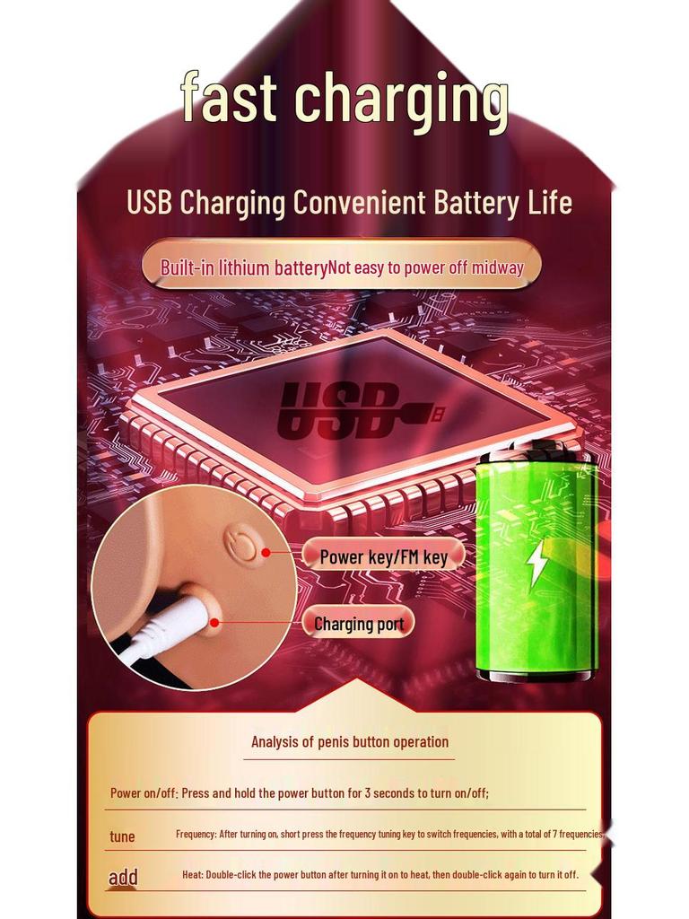 Electric Telescopic Heating Dildo Simulator - Soft Masturbator for Women