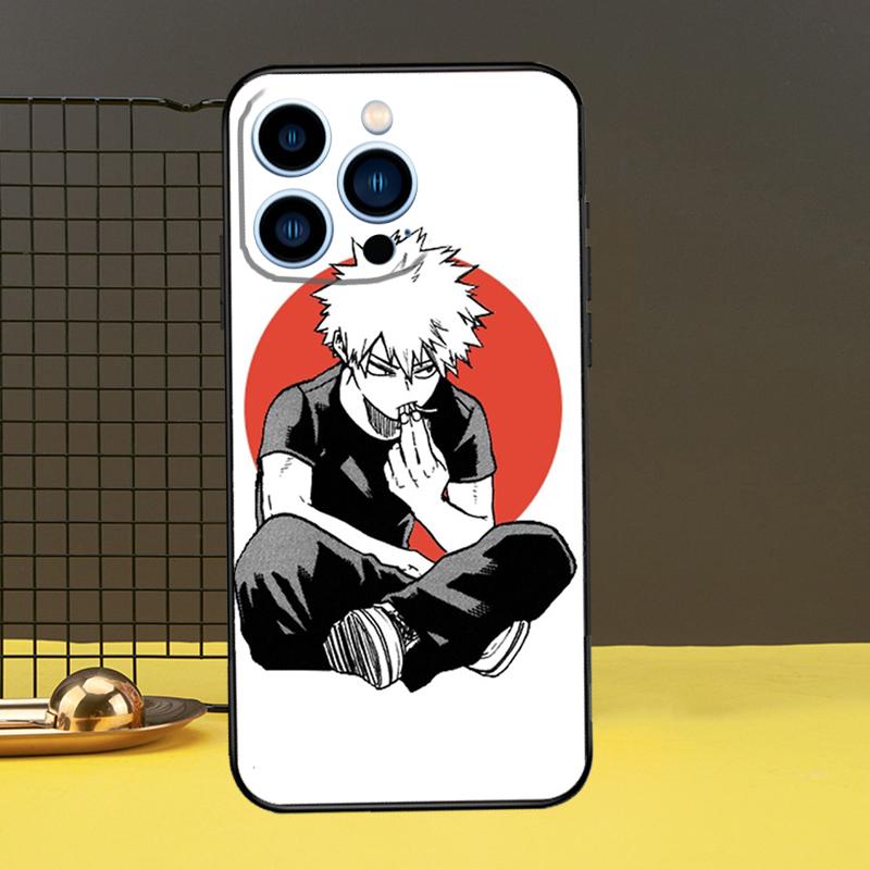 Bakugo Boku No My Hero Academia Phone Cover For iPhone 12 13 Mini 11 14 Pro Max X XS XR Max 7 8 Plus SE Soft Case Fundas