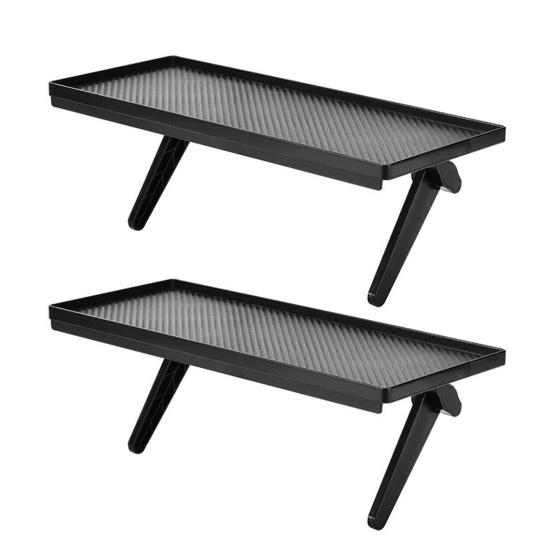 2Pcs TV Top Shelf Adjustable Screen Shelf Strong Load-bearing Simple Installation 2-leg Monitor Shelf Storage Rack