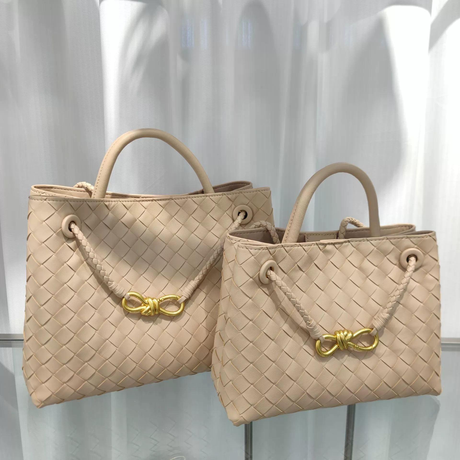 

Cross Border 2025 / Новая женская сумка из коровьей кожи с бантом, ручная сумка через плечо на одно плечо Andiamo 31x13x24.5cm бежевый