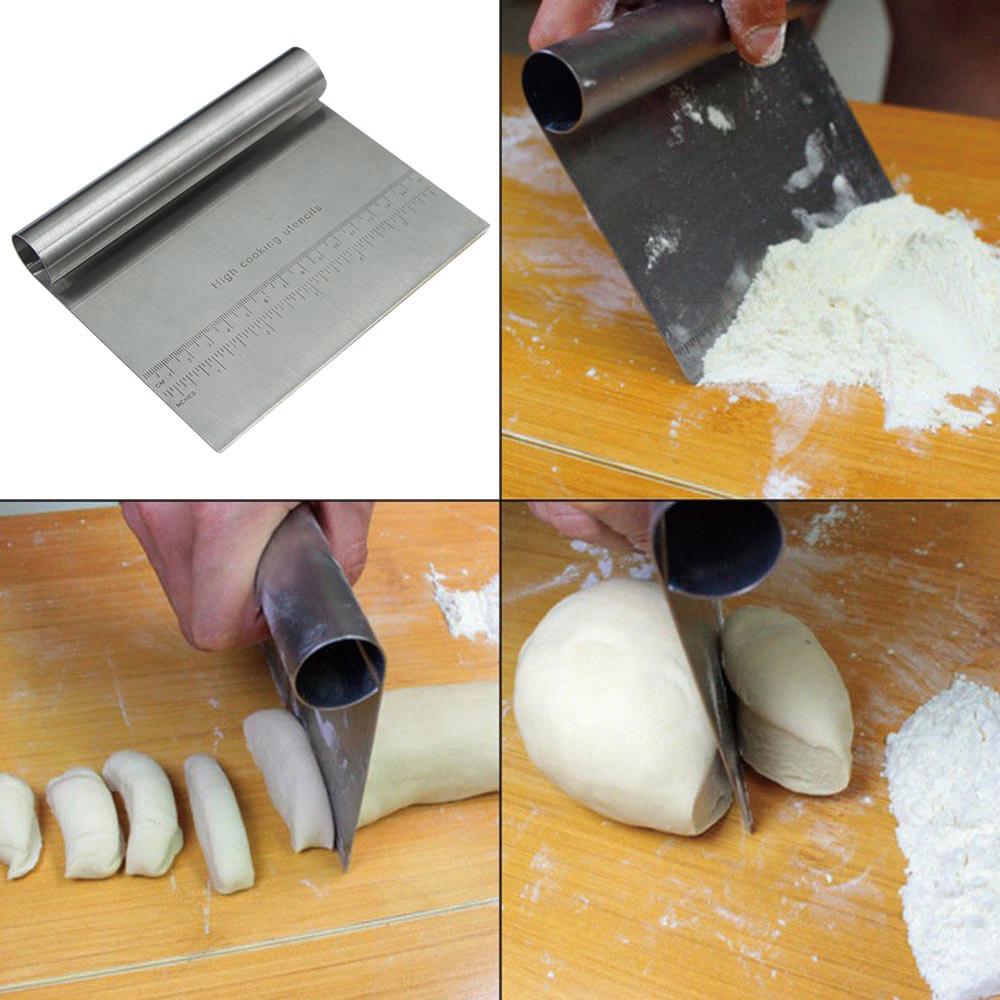 1 Pc Stainless Steel Pizza Dough Scraper Cutter Household Baking Pastry Spatulas Fondant Bakeware Tool