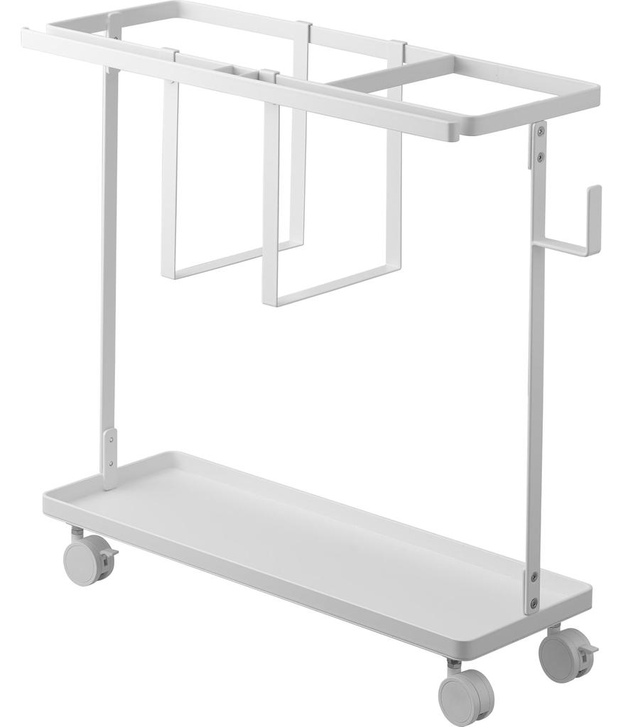 Yamazaki Tower Fitness Equipment Storage Rack with Casters, White, Approx. W50.3 x D18.5 x H45.5cm (including casters), Model 1989