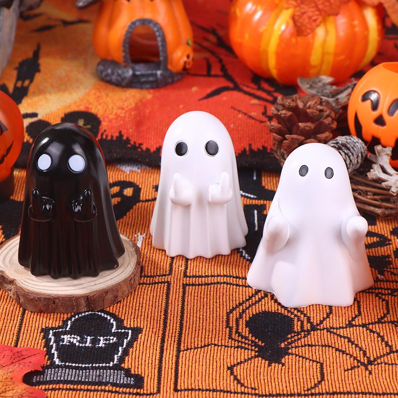 Suport adorabil pentru pixuri fantomă, ornament de birou drăguț de desene animate, statuetă fantomă creativă, jucării, decorațiune de Halloween, cadouri