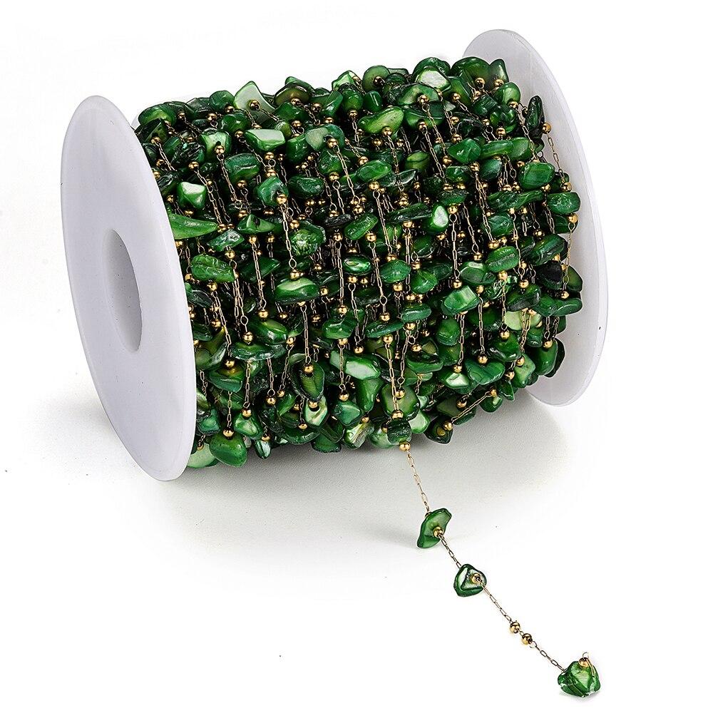 1 metr kamienny łańcuszek kryształowe nieregularne szklane kamienne koraliki łańcuchy ze stali nierdzewnej dla naszyjnik DIY bransoletka komponenty do wyrobu biżuterii