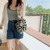 Fashionable Beige Leopard Print Canvas Tote Bag - Large Capacity Shoulder Handbag for Female Students