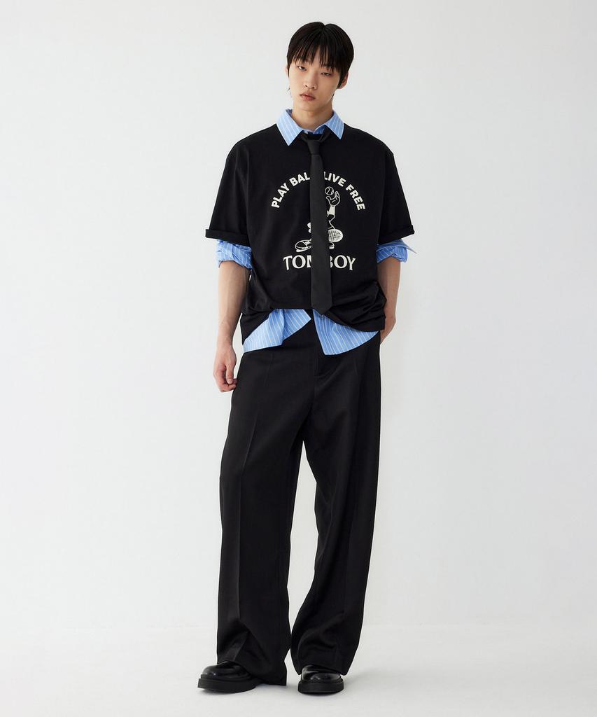 STUDIO TOMBOY [Men] Striped Setup Pants_Black 9155331552