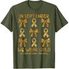 in September We Wear Gold Ribbon Bow Childhood Cancer Girls T-Shirt