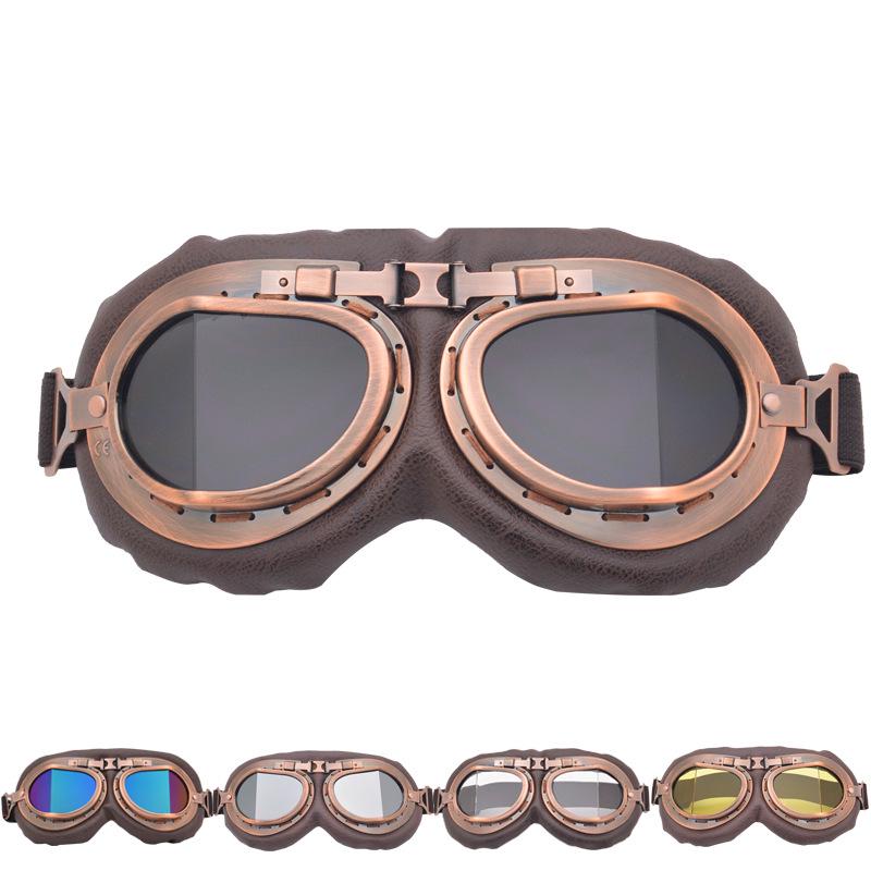 Harley Retro Motorcycle Goggles - Windproof Outdoor Riding Glasses with Helmet Compatibility