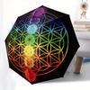 Chakra, Flower of Life themed Eight rib Automatic Folding Umbrella Is Suitable for Both Men and Women, Making It A Perfect Christmas and Val