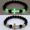 Men'S Bracelet Natural Stone Retro Bangle Luminous Jewelry Accessories Bracelet Cross Natural Volcanic Stone  Accessories