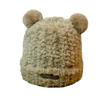 Large Head Circumference Soft and Cute Bear Ear Plush Hat for Women, Warm and Face-Slimming, Loose and Sweet Ear Protection Hat for Autumn and Winter