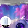 Whimsical Owl Shower Curtain - With Butterflies, Pastel Fantasy Design, Durable Fabric, Ideal For Kids' Bathroom Decor
