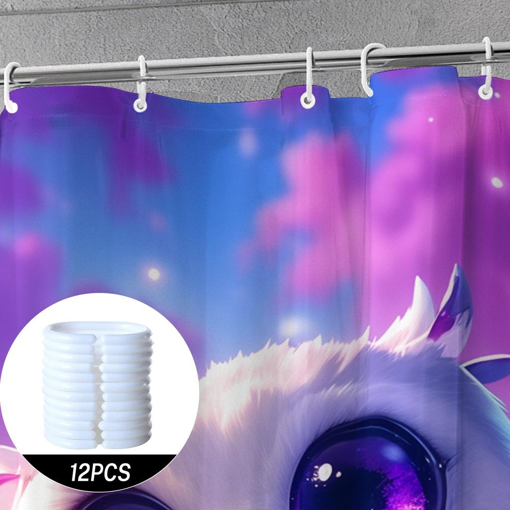 Whimsical Owl Shower Curtain - With Butterflies, Pastel Fantasy Design, Durable Fabric, Ideal For Kids' Bathroom Decor