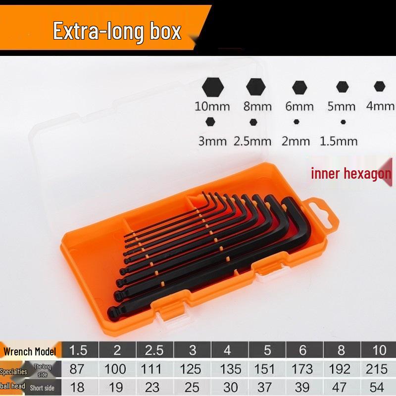 9-Piece High Hardness Hex Key & Screwdriver Set with Extended Hex Wrenches