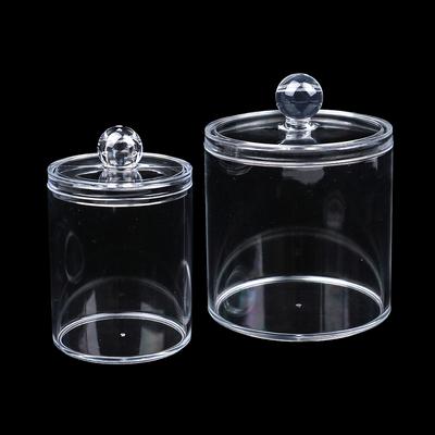 Clear Acrylic Cotton Pad Ear Bud Holder Cosmetic Makeup Organiser Storage Jars