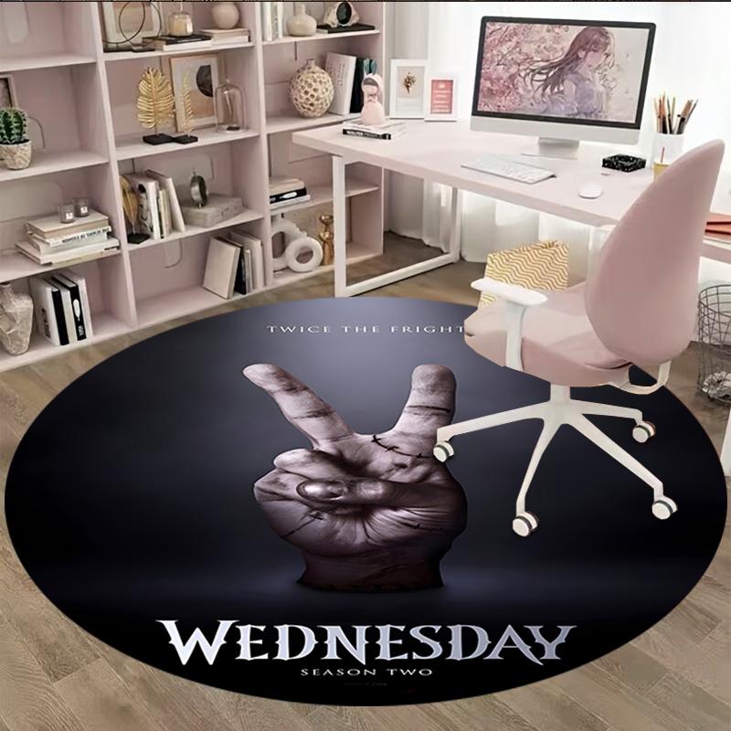 1pc Addams Family Wednesday9 Print Round Carpet Chair Round Carpet Suitable for Bedroom Living Room Home Decorative Carpet