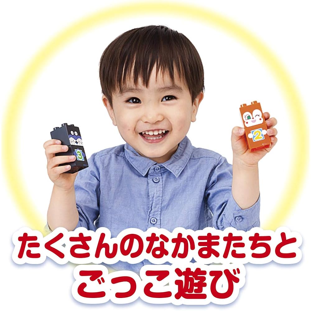 [BANDAI (BANDAI)] BlockLabo Block Lab Anpanman SL Man and 1 2 3! Suji Block Set for ages 1.5 and ...
