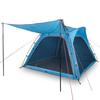 VidaXL Camping Tent 4 Person, Shade Tent with Carry Bag, Portable Awning with Sidewalls, Blue 94357