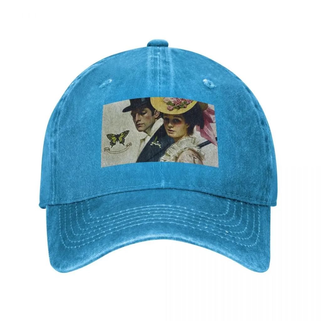 Victorian Unisex and Women Taking a Stroll Vintage Fashion Art Baseball Cap Trucker Cap Sun Hat Unisex Luxury Brand Womens