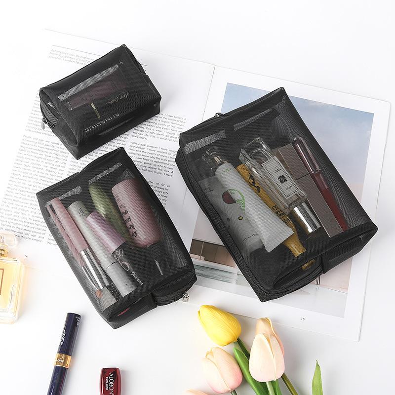 Mesh Makeup Bag, Large-capacity Transparent and Visible Cosmetics Storage Bag, Toiletry Bag, Portable Travel Storage Bag
