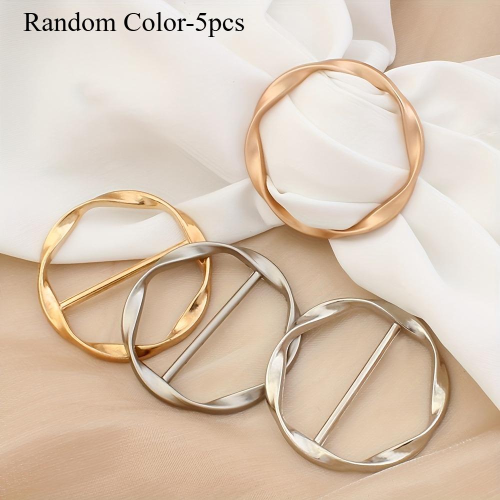 

5pcs Fashion Adjustable Shirt Ring Belt and Scarf Belt Accessories Belt Buckle Multipurpose Scarf Buckle Daily Use