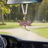 Yousheng Rhinestone Dragonfly Car Hanging Ornament Bling Rearview Mirror Pendant for Vehicle Sparkling Interior Decoration for Women