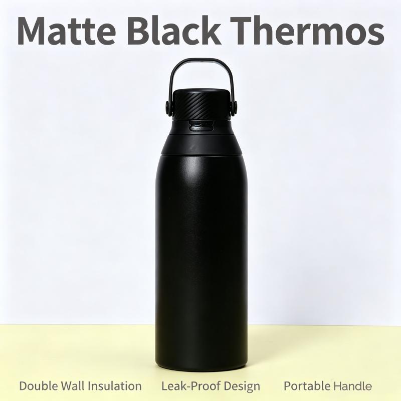 1 Stück Outdoor Camping Sport Isolierflasche 500/750ML Große Kapazität Edelstahl Direkter Trinkbecher Fitnessstudio Wasserflasche Tragbar