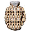 3D Printed Chess Pattern Hoodie Long Sleeve Casual Sweatshirt for Men And Women Fashionable Personality Clothing Hottest Style