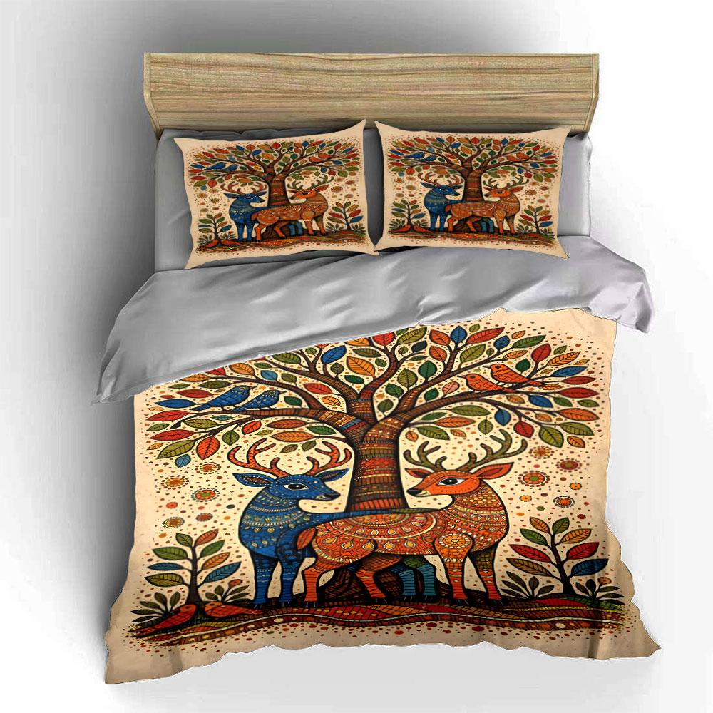 Colorful Tree and Deer. Bedding Sets Duvet Cover Sets Duvet Covers Pillowcases(1 * Duvet Cover 2 * Pillowcases Without Duvet Insert)
