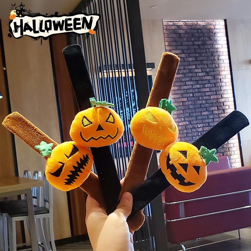 Anel de pelúcia de Halloween, boneco de palmas, festival fantasma, pulseira fofa, aranha engraçada, abóbora, anel de palmas, pequeno presente para crianças