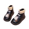[Kids Cartoon Fleece Lined Ankle Boots Winter Warm Cotton Boots for Girls Toddler Martin Boots with Thick Sole]