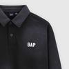 Gap Unisex Vintage Washed Logo Embroidered Loose Long Sleeve Polo Shirt