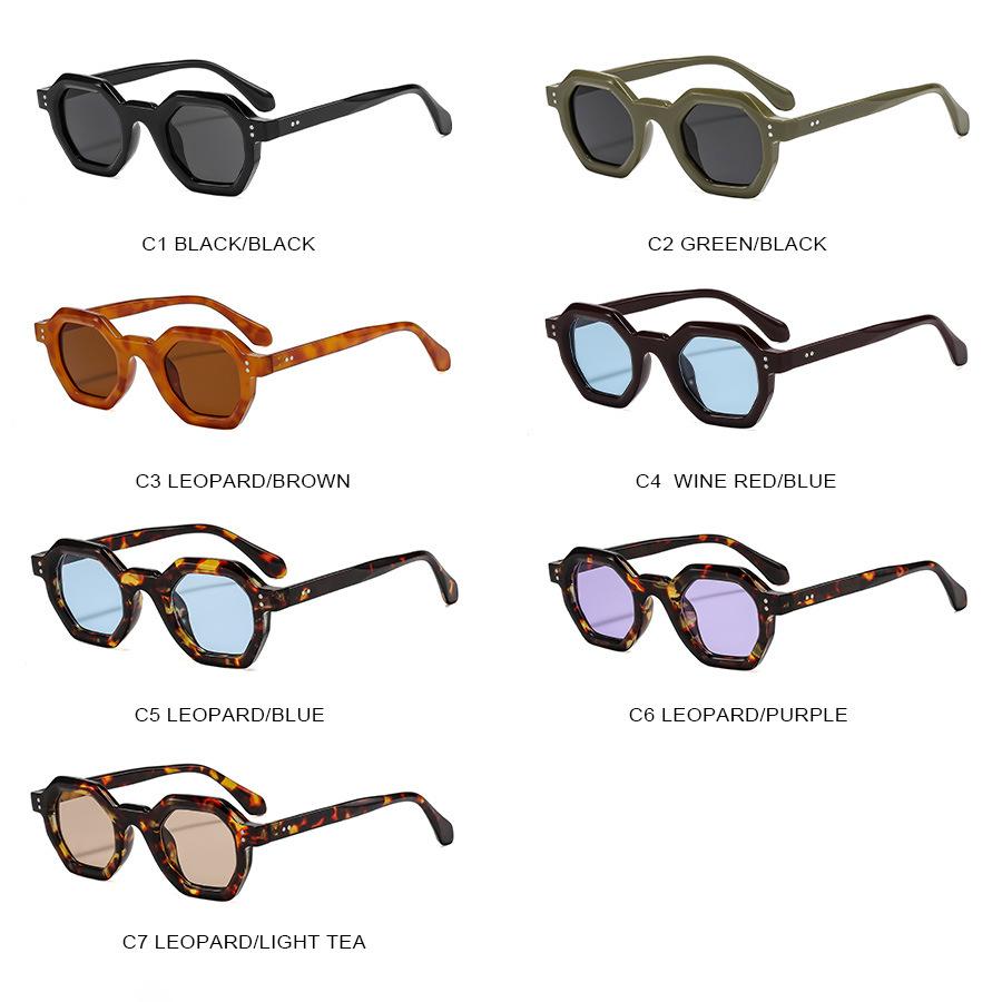 Polygonal Sun Glasses Anti-Reflective Round Frame Sunglasses Uv400 Sunglasses Classic Retro Eyewear For Shopping Outdoor Travel