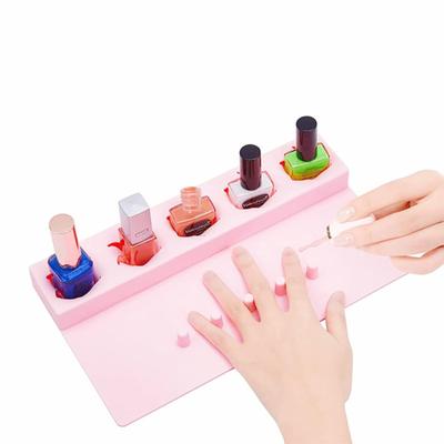 1 Adet Kadın Silikon Oje Şişesi Tutucu Tepsi Günlük Nail Art için Manikür Aleti Aksesuarı