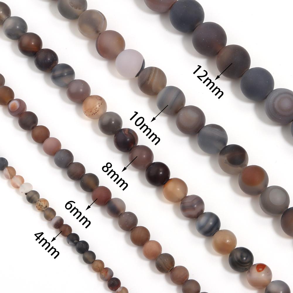 4 6 8 10 12mm Natural Stone Beads Matte Black Stripe Agate Round Loose Beads For Jewelry Making DIY Bracelet Necklace Supplies