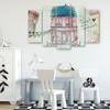 Five Piece Picture Canvas Print Coloured House