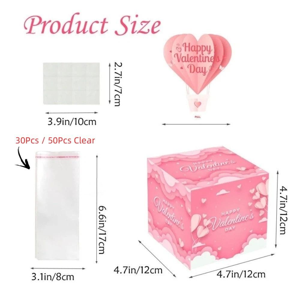 Paper Valentine's Day Cash Pull Box Love Heart Birthday Cash Gift  Birthday Gift Idea