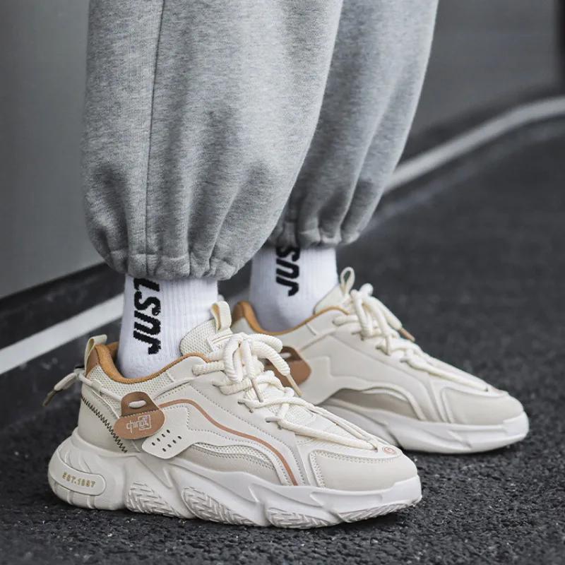 Men Spring Autumn Sports Sneakers Comfortable NonSlip Men's Non Slip Outdoor Running Shoes Elasticity Platform Basketball Athletic Tenis Masculino