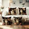 Elegant Cat - Floral Pillow CoversLiving Room Sofa Cushion Cover, Soft and Comfortable, Bedroom Room Decoration