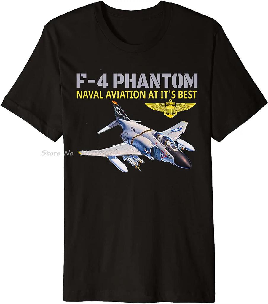Oversized T-shirt Naval Aviation F-4 Phantom Jet Interceptor And Fighter-bomber Cotton Tshirt Unisex Tops Tees Men's Clothing