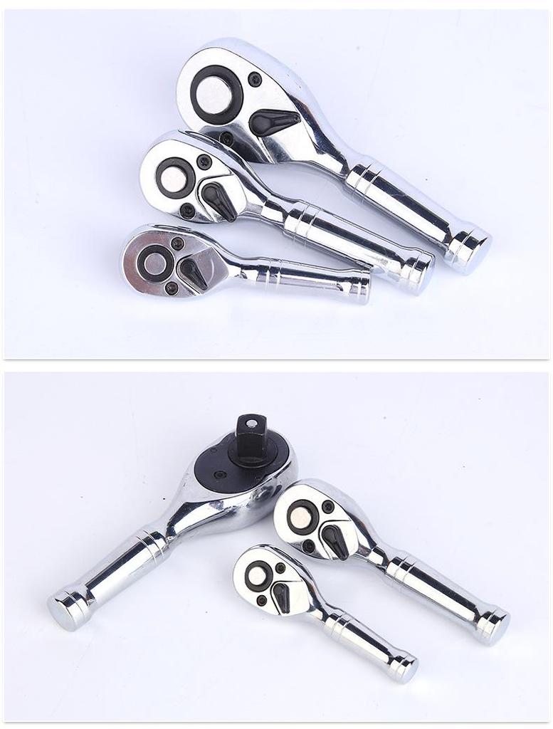72-Tooth Quick Ratchet Wrench: Large, Medium, Small Bi-directional Socket Head for Auto Repair