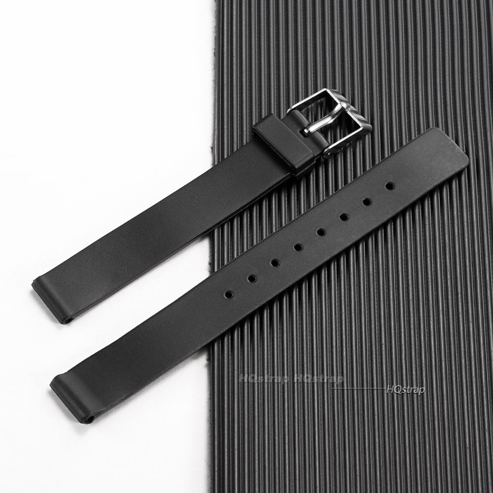 

12mm 14mm 16mm 18mm 20mm 22mm Black Watch Strap for Women Men Waterproof Sport Replacement Strap PVC Plastic Watchband for Seiko