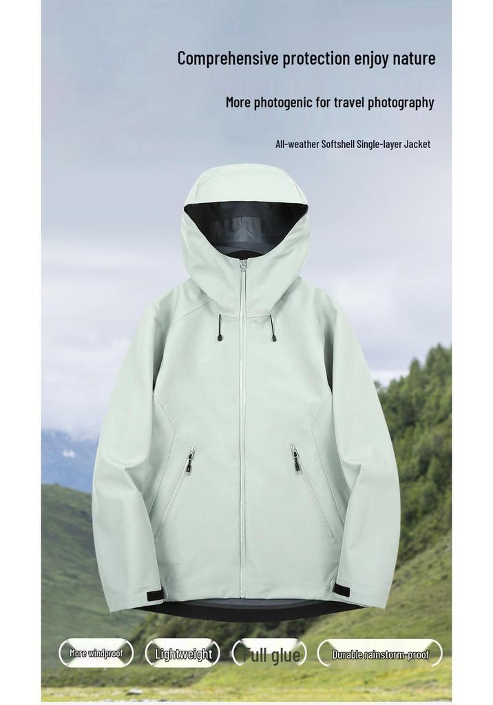 Unisex Soft-Shell Windbreaker: Windproof & Waterproof, Perfect for Spring & Autumn Outdoor Activities