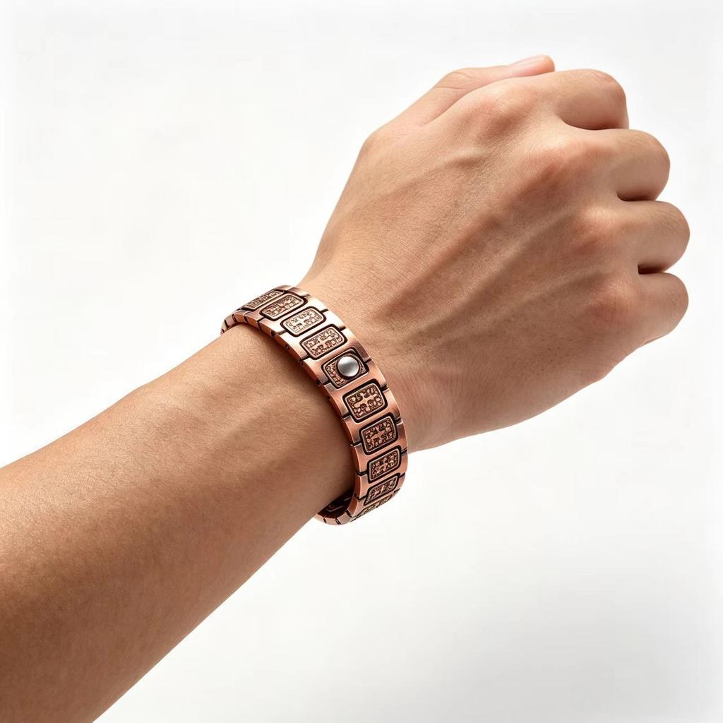 A magnetic red copper bracelet, elegant and fashionable jewelry, simple and stylish bracelet accessory