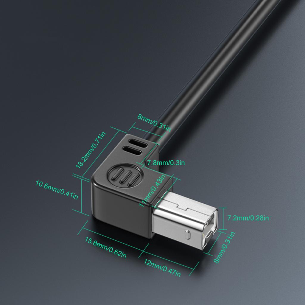 USB 2.0 A To B Male Printer Scanner Cable with Gold Plated Contacts Durable for Fast Data Transfer 480Mbps