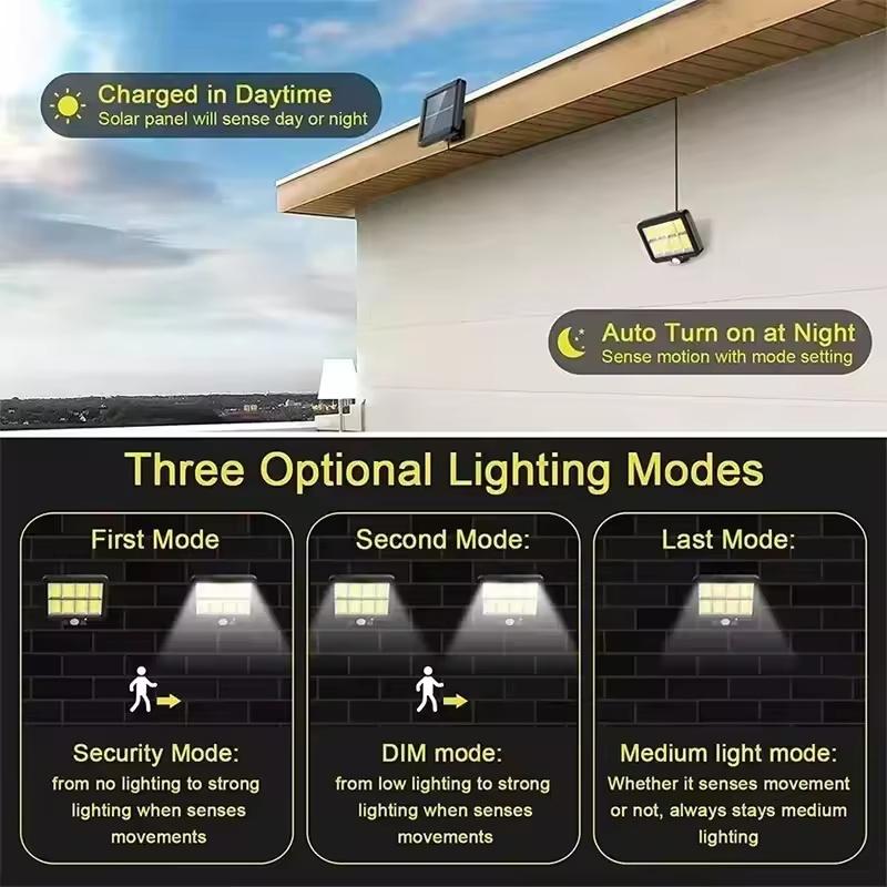 1Pcs Solar Sensor Split Wall Lamp 3 Mode Waterproof Motion Garden Street Lights Solar Lamp Garden Light