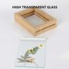 Double Glass Rustic Photo Frame Wood Artwork Double Side Floating Photo Frame For Desktop
