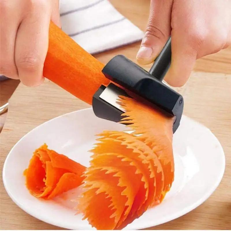 1PCS Creative Manual Spiral Slicers Vegetable Cutter Spiral Peeler Fruits Device Cooking Gadget Kitchen Roll Flower Decorative Tool