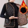 Autumn and Winter Women's Flocking Waistcoat Thick Warm Padded Cardigan Waistcoat Outer Wear